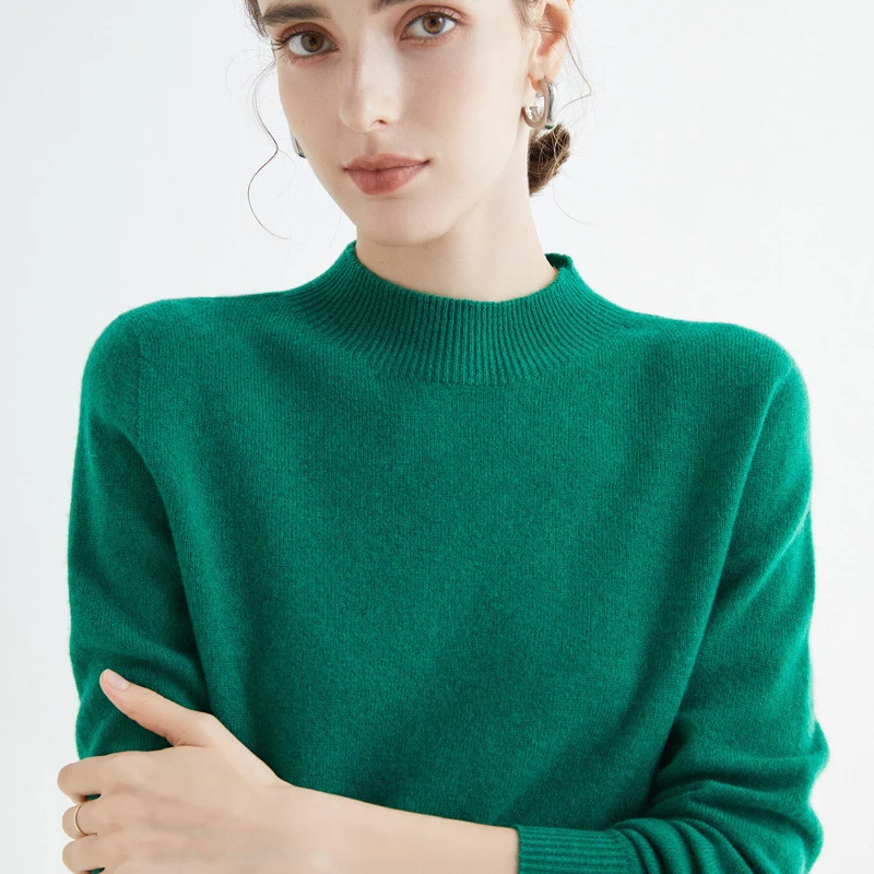 Damen Kurz-Mockneck-Pullover aus Kaschmir‑Look mit leichter Flauschoptik Drune