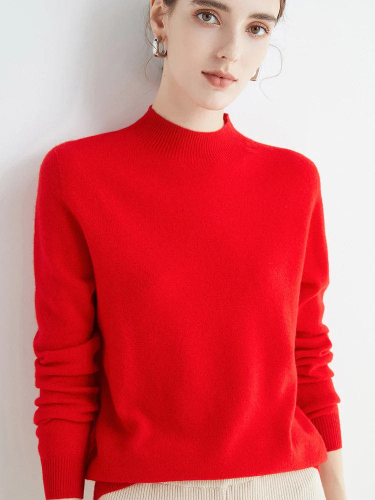 Damen Kurz-Mockneck-Pullover aus Kaschmir‑Look mit leichter Flauschoptik Drune