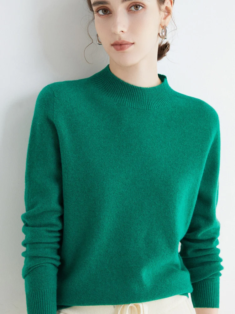 Damen Kurz-Mockneck-Pullover aus Kaschmir‑Look mit leichter Flauschoptik Drune