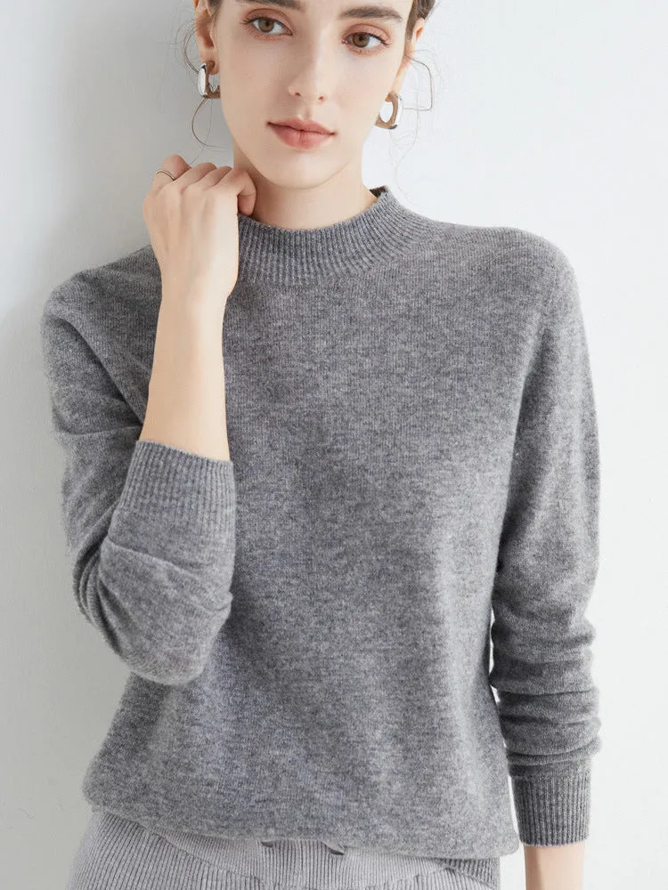Damen Kurz-Mockneck-Pullover aus Kaschmir‑Look mit leichter Flauschoptik Drune