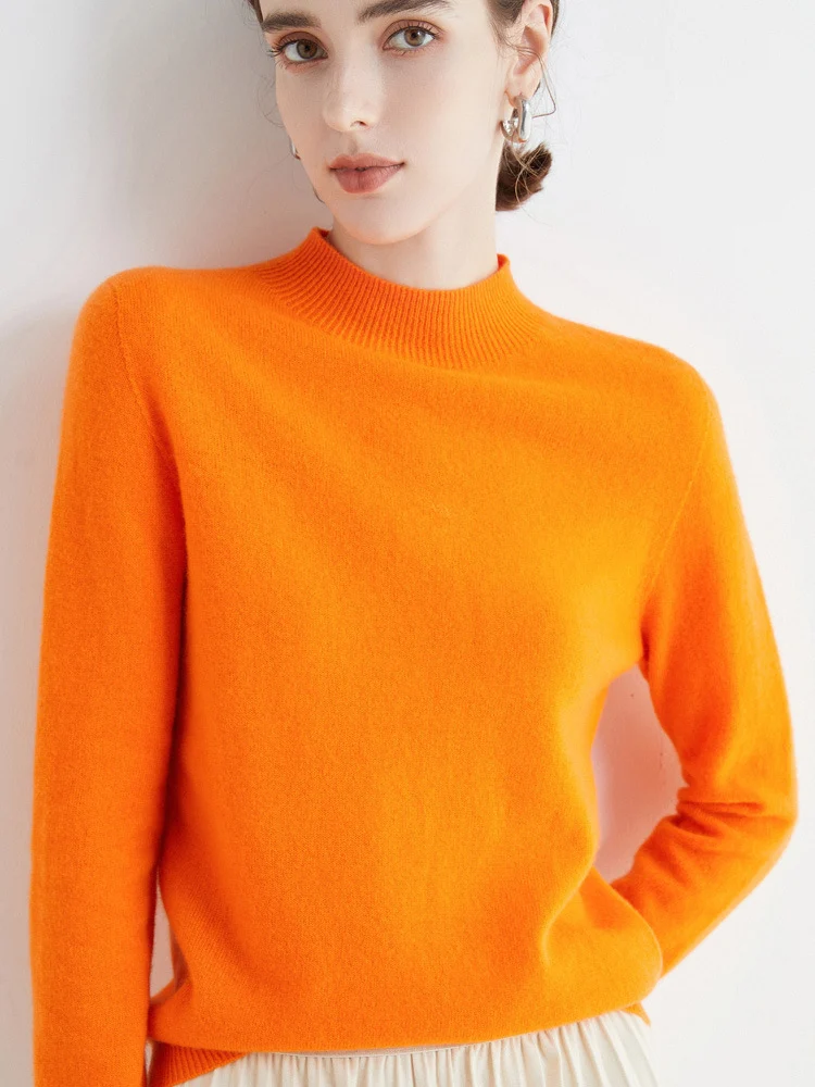 Damen Kurz-Mockneck-Pullover aus Kaschmir‑Look mit leichter Flauschoptik Drune