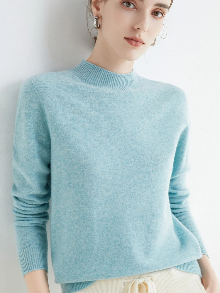 Damen Kurz-Mockneck-Pullover aus Kaschmir‑Look mit leichter Flauschoptik Drune