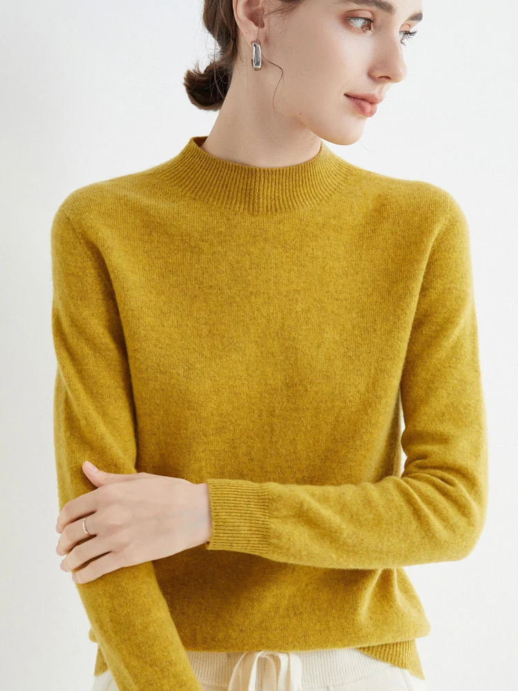Damen Kurz-Mockneck-Pullover aus Kaschmir‑Look mit leichter Flauschoptik Drune