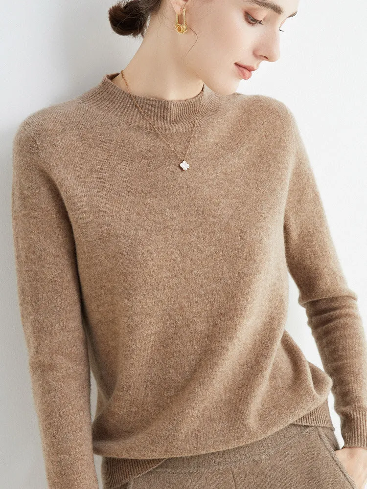 Damen Kurz-Mockneck-Pullover aus Kaschmir‑Look mit leichter Flauschoptik Drune