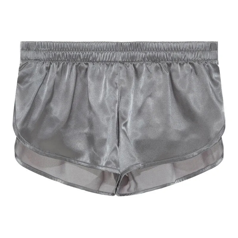 Herren nan kurze Satin-Schlafshorts mit elastischem Bund und seitlichem Schlitz Drune