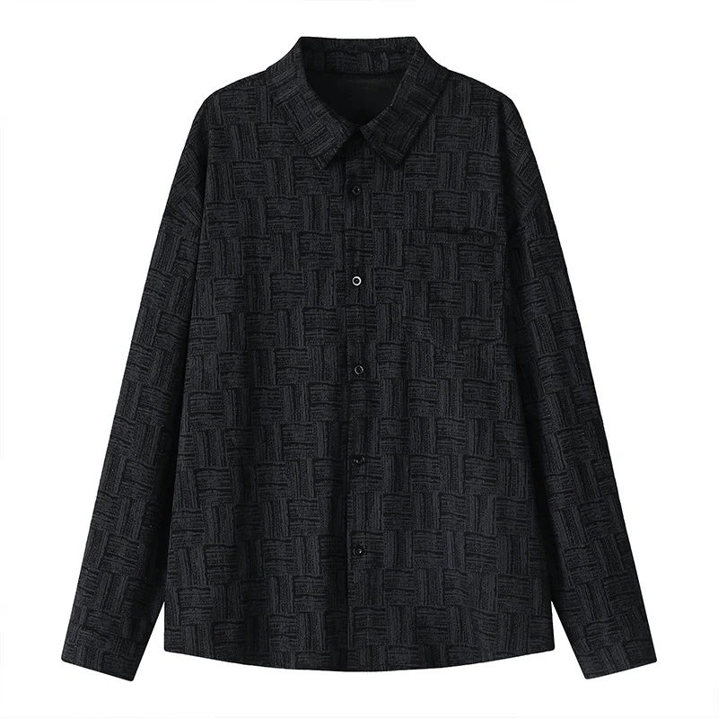 Herren Overshirt-Jacke aus strukturierter Baumwollmischung mit Karomuster-Relief Drune