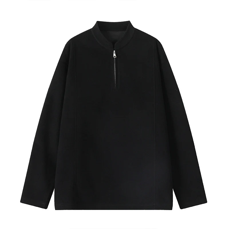 Herren Modernes Halbzip-Sweatshirt mit kurzem Reißverschluss und cleanem Minimaldesign Drune