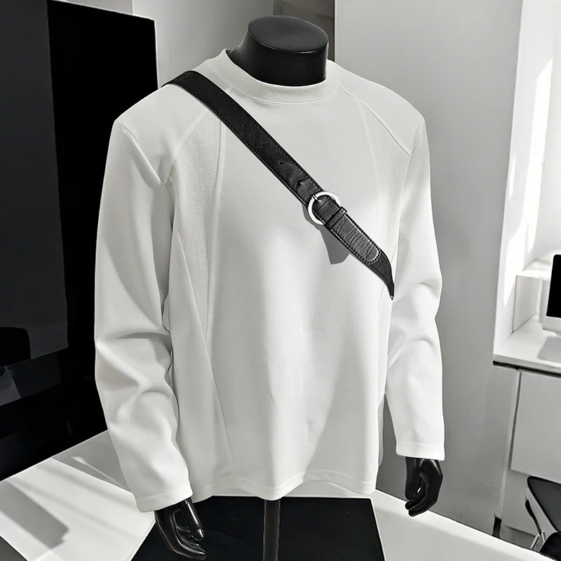 Herren Minimalistisches Langarm-Sweatshirt mit Raglanärmeln und Clean-Cut Rundhals Drune