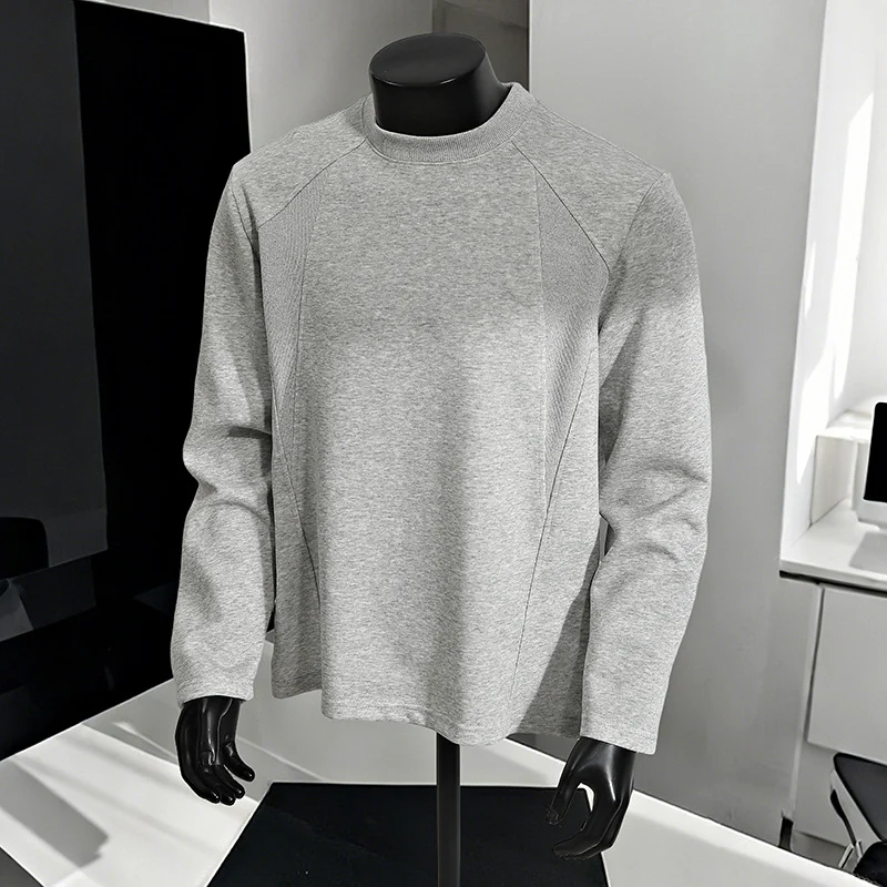 Herren Minimalistisches Langarm-Sweatshirt mit Raglanärmeln und Clean-Cut Rundhals Drune