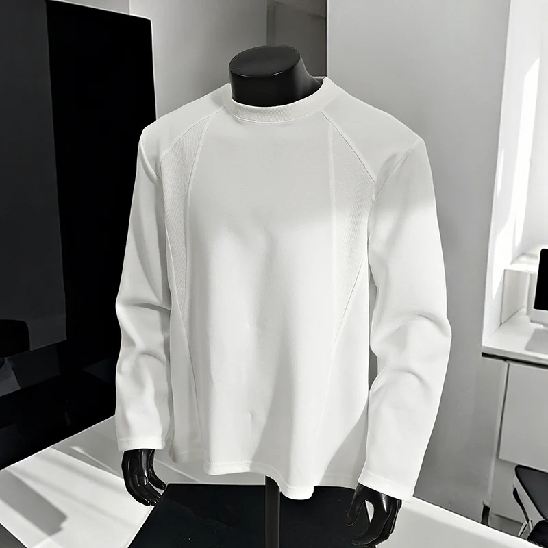Herren Minimalistisches Langarm-Sweatshirt mit Raglanärmeln und Clean-Cut Rundhals Drune