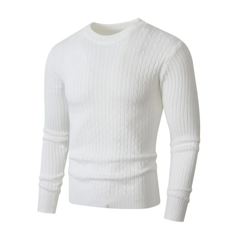 Herren Merino-Mix Feinstrickpullover mit Zopfmuster, Rippbündchen und schmaler Silhouette Drune