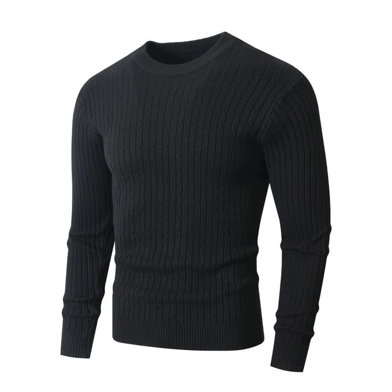 Herren Merino-Mix Feinstrickpullover mit Zopfmuster, Rippbündchen und schmaler Silhouette Drune