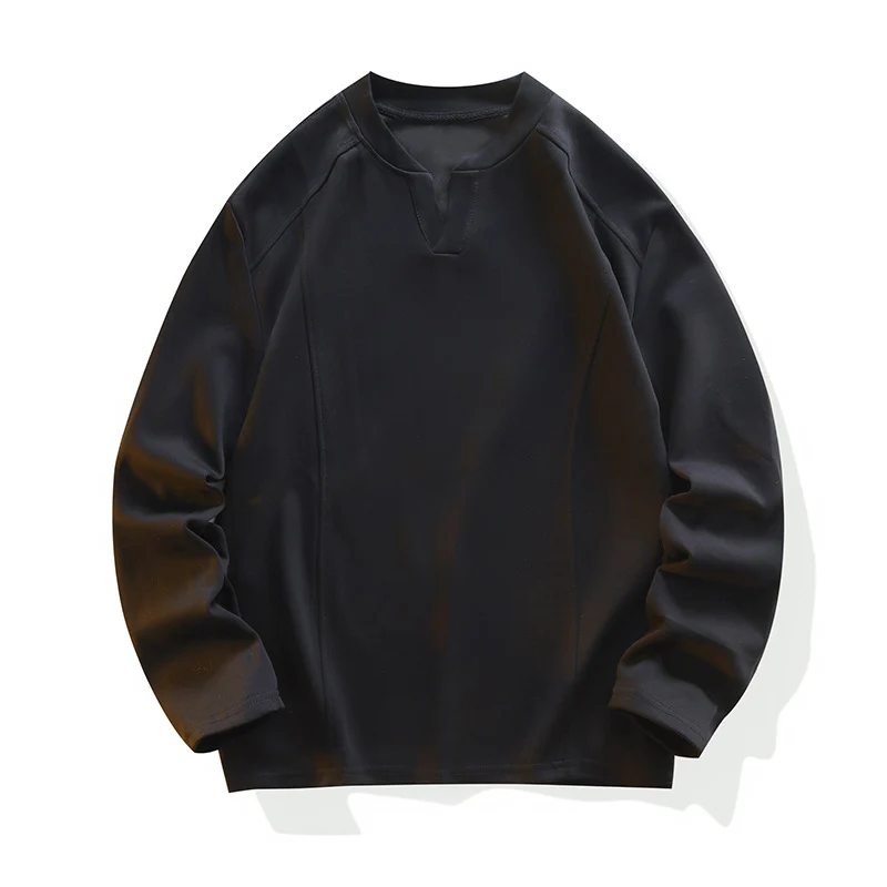 Herren Locker geschnittenes Langarm‑Sweatshirt mit V‑Einsatz und Raglanärmeln Drune