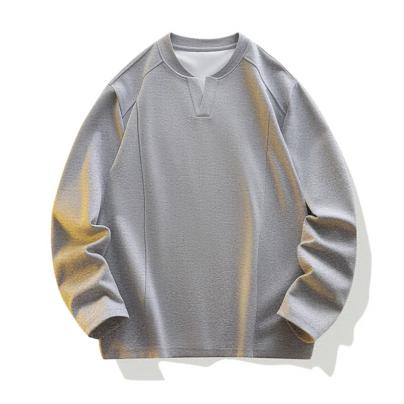 Herren Locker geschnittenes Langarm‑Sweatshirt mit V‑Einsatz und Raglanärmeln Drune
