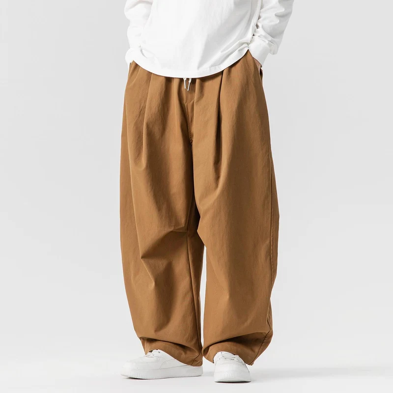Herren Locker geschnittene Plissee-Ballonhose mit Tunnelzug Drune