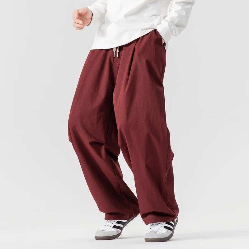 Herren Locker geschnittene Plissee-Ballonhose mit Tunnelzug Drune