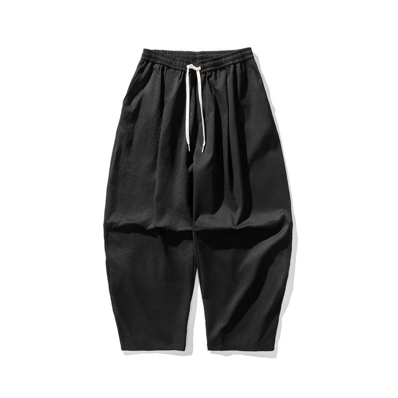 Herren Locker geschnittene Plissee-Ballonhose mit Tunnelzug Drune