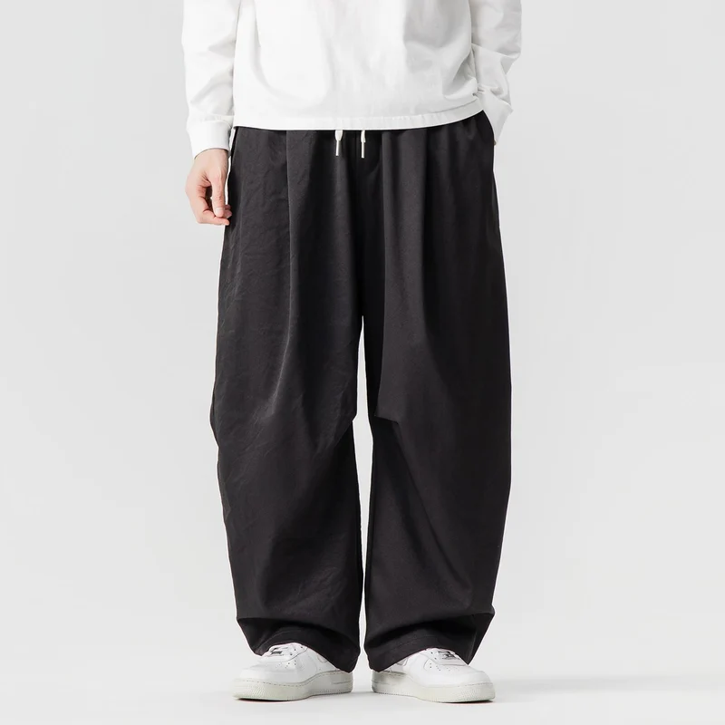 Herren Locker geschnittene Plissee-Ballonhose mit Tunnelzug Drune