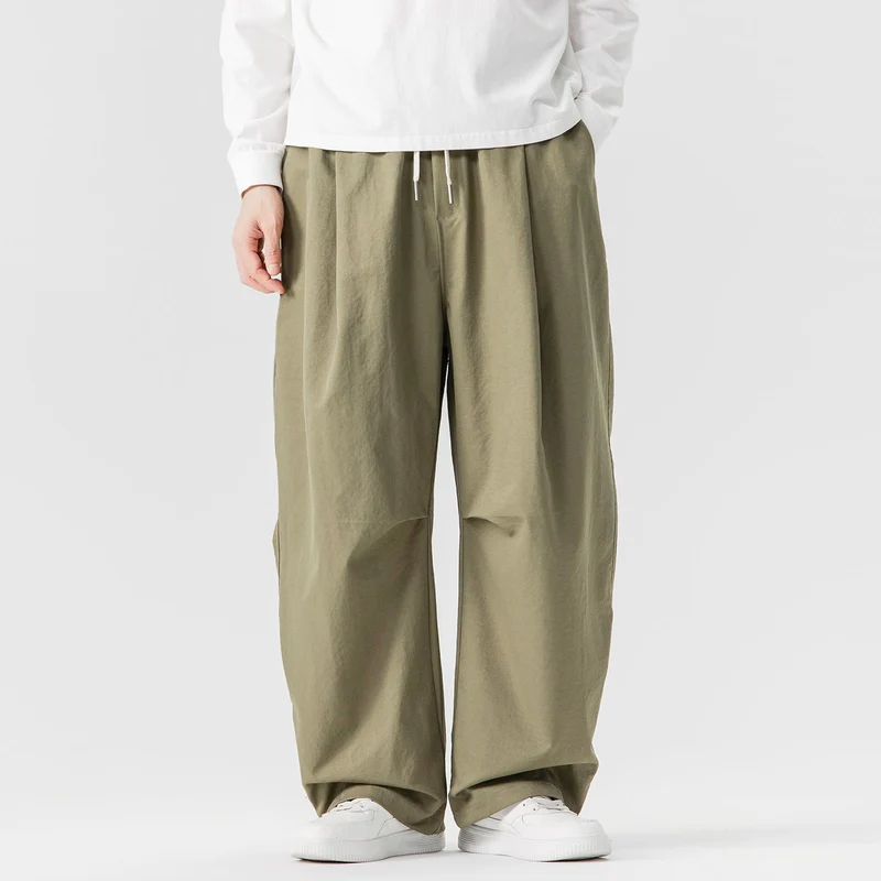 Herren Locker geschnittene Plissee-Ballonhose mit Tunnelzug Drune
