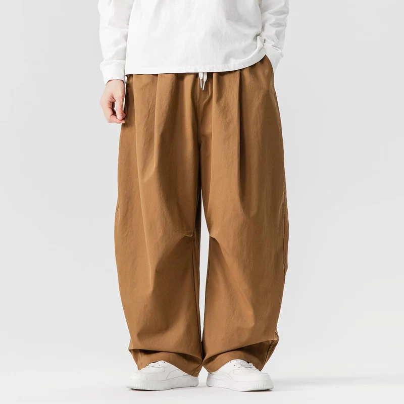 Herren Locker geschnittene Plissee-Ballonhose mit Tunnelzug Drune