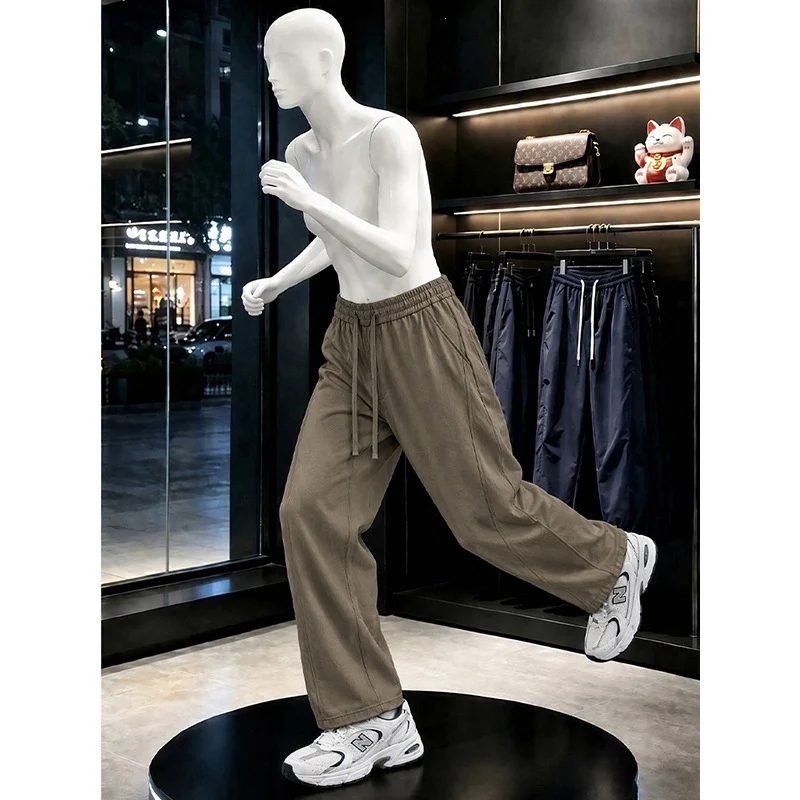 Herren Locker geschnittene Freizeithose mit elastischem Bund und Tunnelzug Drune