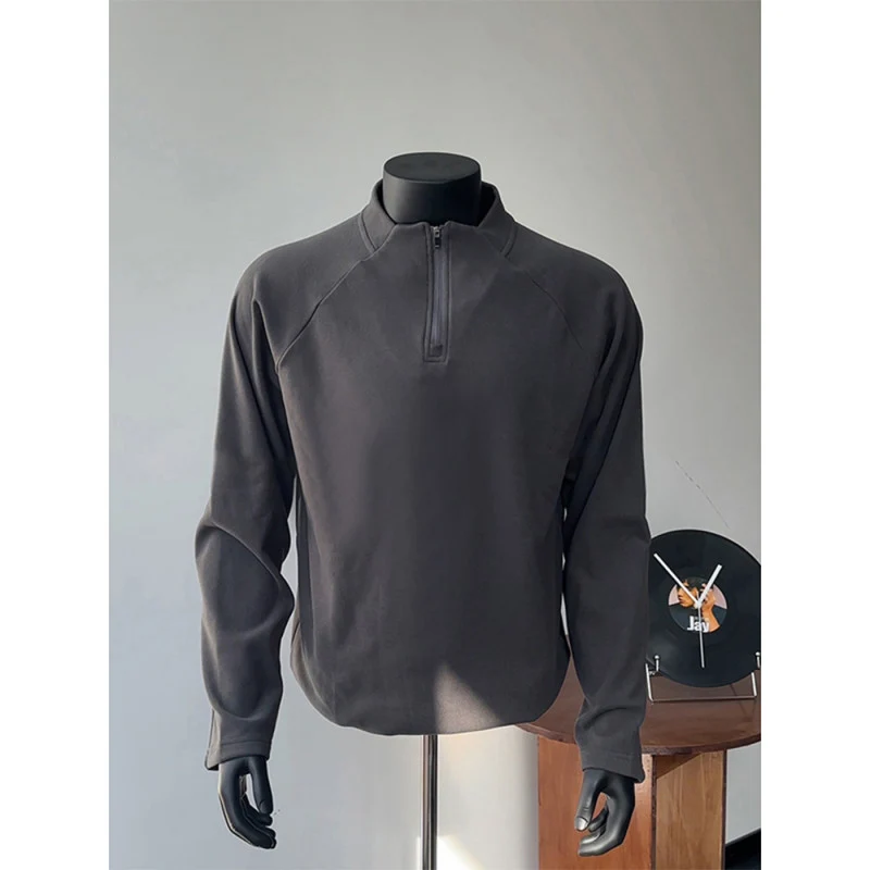 Herren Leichtes Funktions-Halbzip-Sweatshirt mit Stehkragen und Raglanärmeln Drune