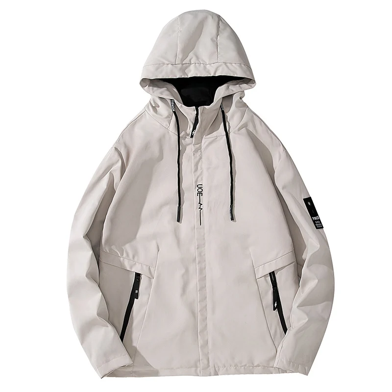Herren Leichte wasserabweisende Tech-Hoodiejacke mit Kapuze, Reißverschlusstaschen und verstellbarem Saum Drune