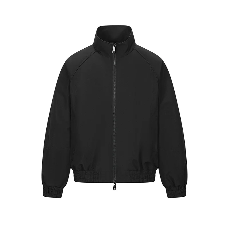 Herren Leichte Utility-Trainingsjacke mit Stehkragen, Zwei-Wege-Reißverschluss und elastischem Bund Drune