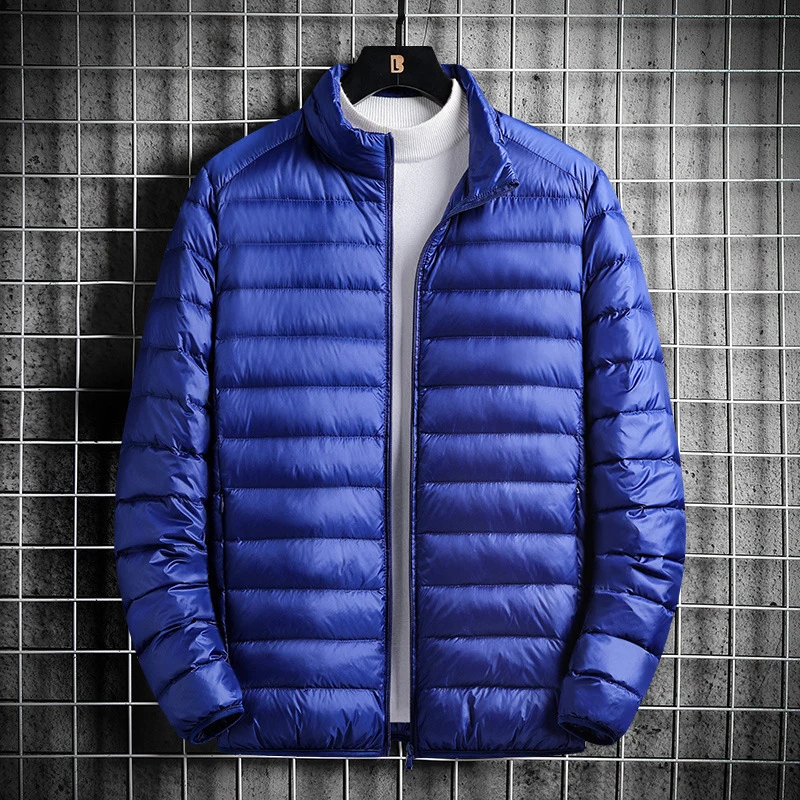 Herren Leichte gesteppte Wärmedämmende Steppjacke mit Stehkragen und Packfunktion Drune
