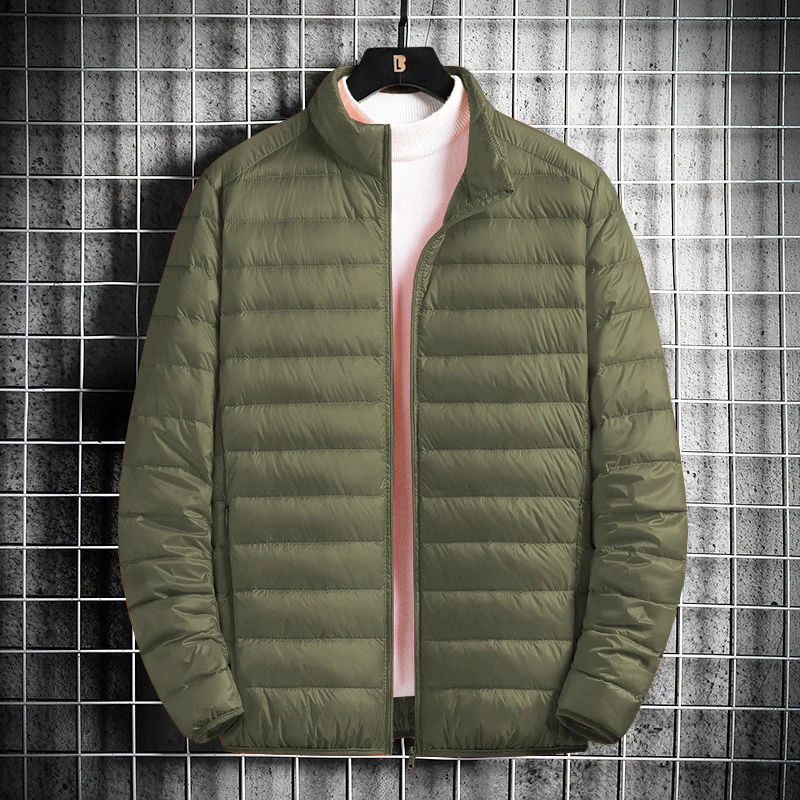 Herren Leichte gesteppte Wärmedämmende Steppjacke mit Stehkragen und Packfunktion Drune