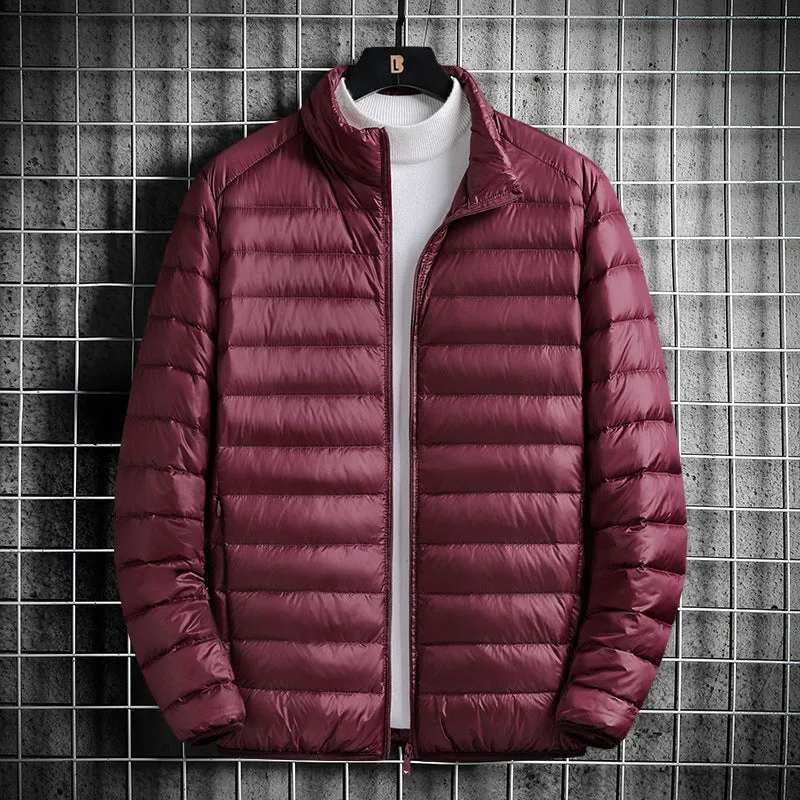 Herren Leichte gesteppte Wärmedämmende Steppjacke mit Stehkragen und Packfunktion Drune