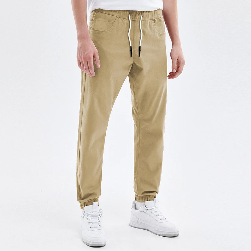 Herren Leichte Baumwoll-Jogginghose mit Tunnelzug, elastischen Bündchen und Schrägtaschen Drune