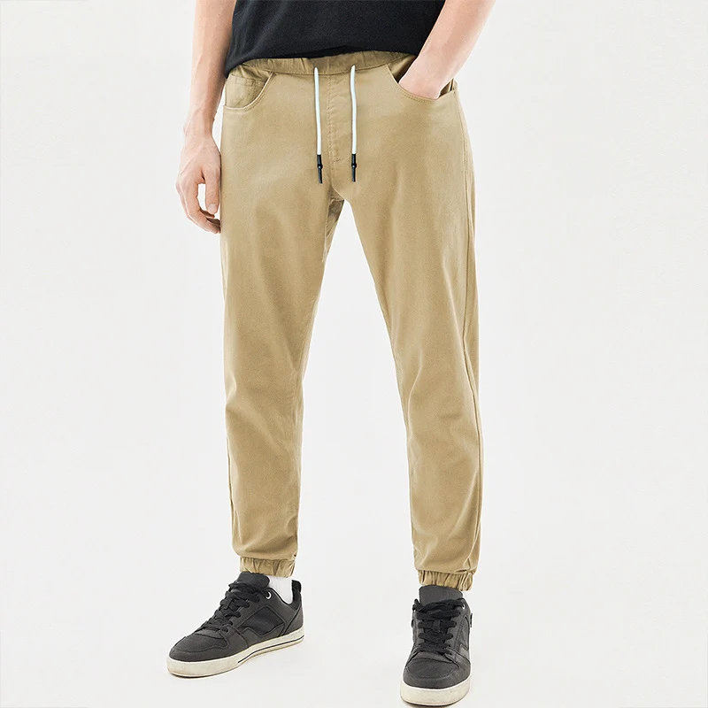 Herren Leichte Baumwoll-Jogginghose mit Tunnelzug, elastischen Bündchen und Schrägtaschen Drune