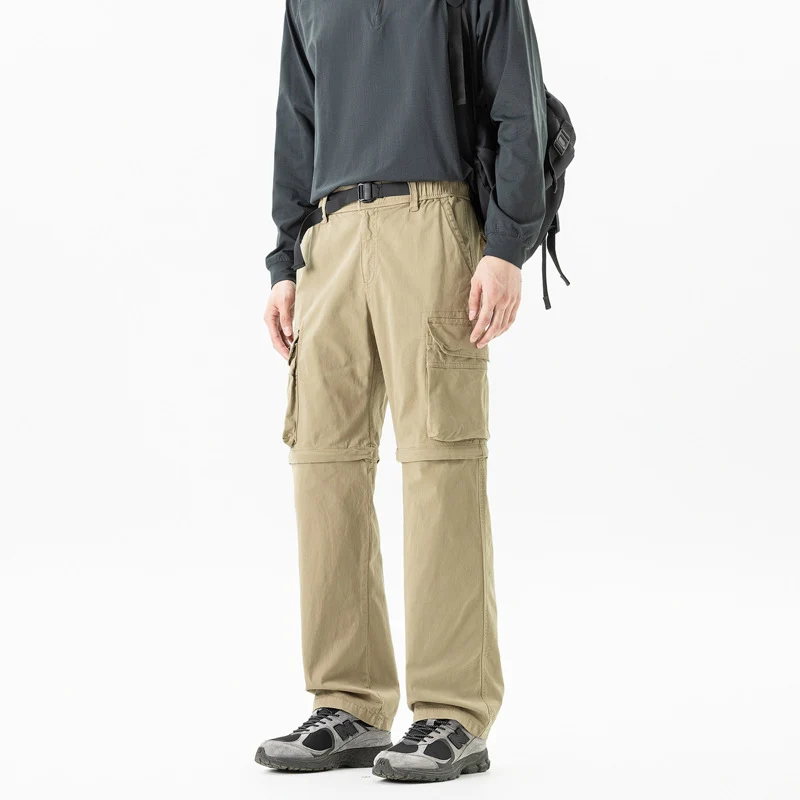 Herren Zip-off Convertible-Cargo-Hose mit abtrennbaren Beinen und Mehrfachtaschen Drune