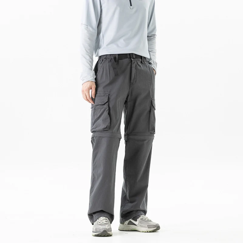 Herren Zip-off Convertible-Cargo-Hose mit abtrennbaren Beinen und Mehrfachtaschen Drune
