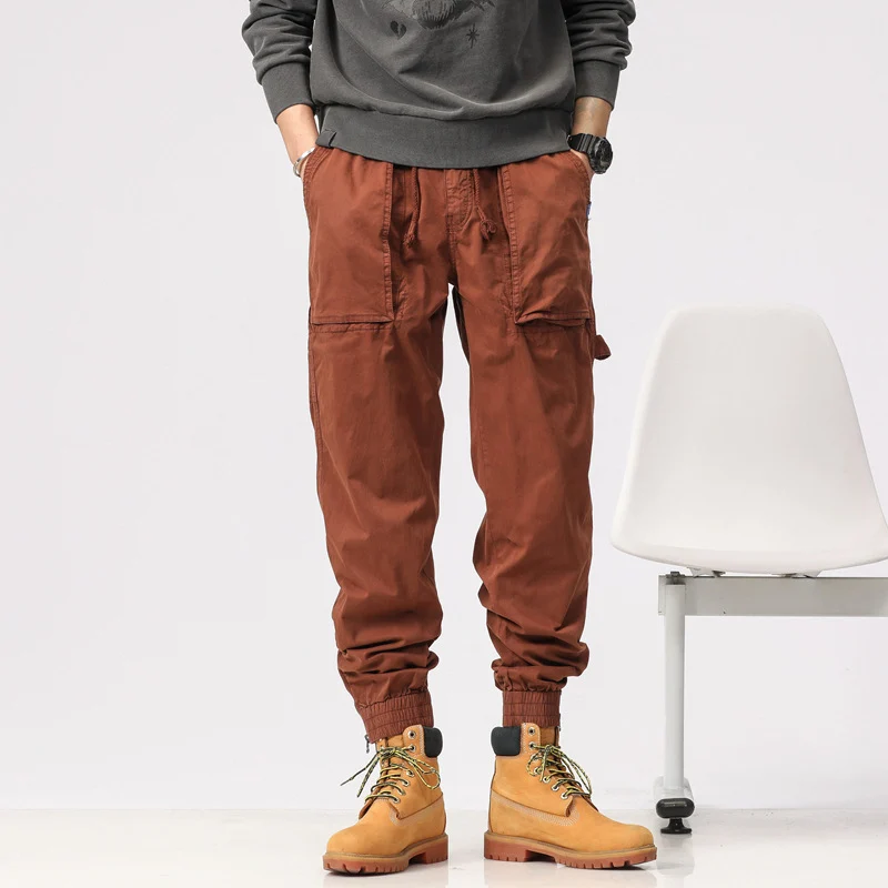 Herren Workwear-Cargohose im Tech-Joggerstil mit aufgesetzten Fronttaschen, Hammer-Schlaufe und Knöchel-Reißverschlüssen Drune