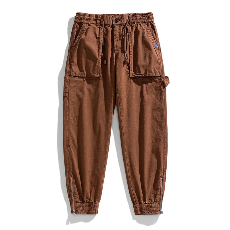 Herren Workwear-Cargohose im Tech-Joggerstil mit aufgesetzten Fronttaschen, Hammer-Schlaufe und Knöchel-Reißverschlüssen Drune
