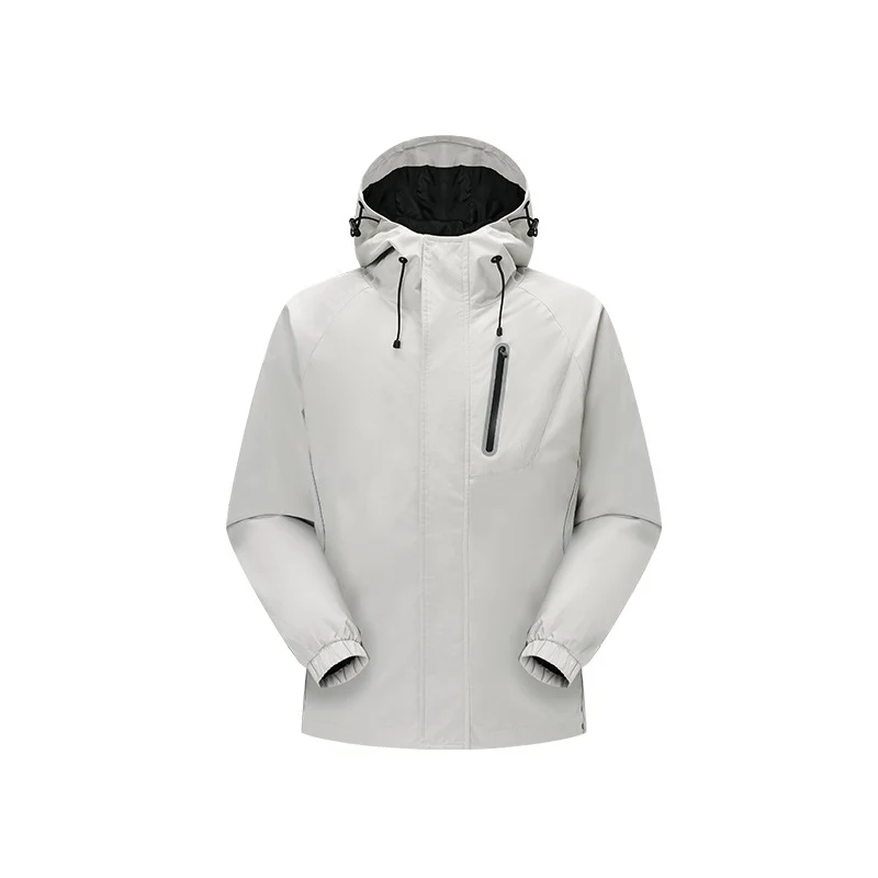 Herren Winddichte atmungsaktive Regen‑ und Softshelljacke mit verstellbarer Kapuze und reflektierenden Einsätzen Drune