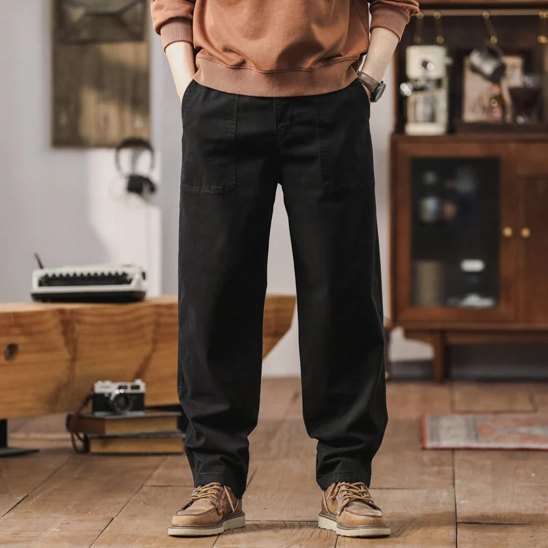 Herren Weite Workwear-Hose mit aufgesetzten Fronttaschen Drune