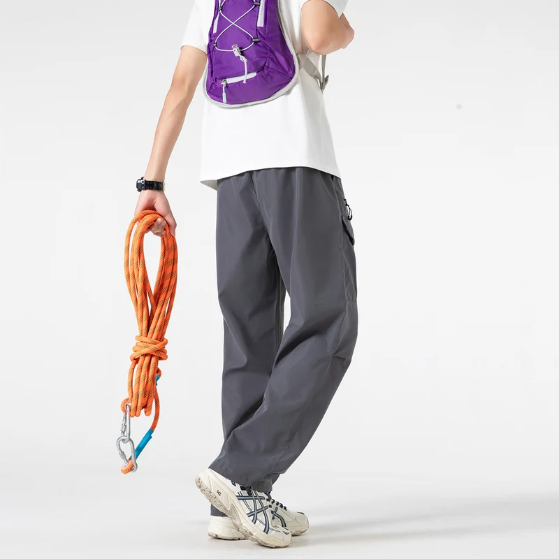 Herren Weite Utility-Cargohose mit verstärkten Kniepassen, Zipper- und Klappfächern Drune