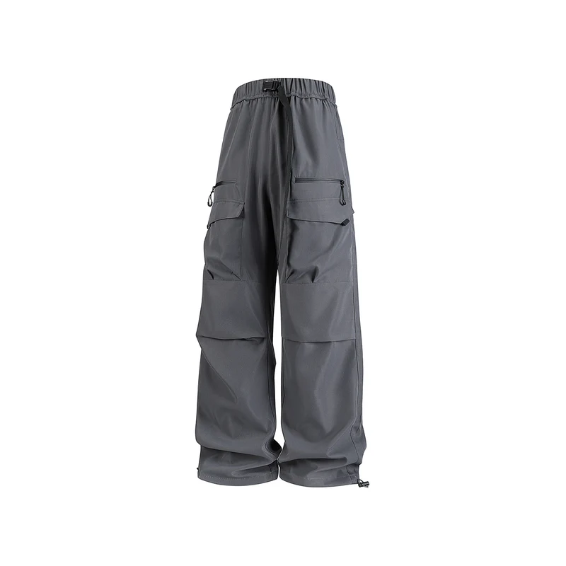 Herren Weite Utility-Cargohose mit verstärkten Kniepassen, Zipper- und Klappfächern Drune