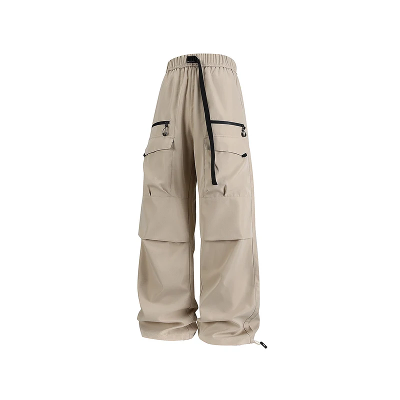 Herren Weite Utility-Cargohose mit verstärkten Kniepassen, Zipper- und Klappfächern Drune