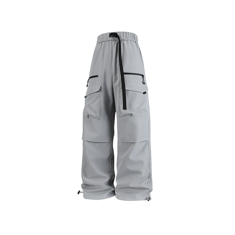 Herren Weite Utility-Cargohose mit verstärkten Kniepassen, Zipper- und Klappfächern Drune