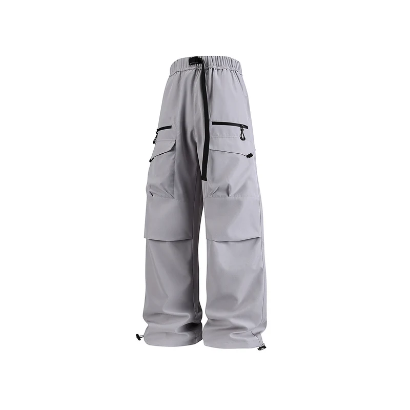 Herren Weite Utility-Cargohose mit verstärkten Kniepassen, Zipper- und Klappfächern Drune