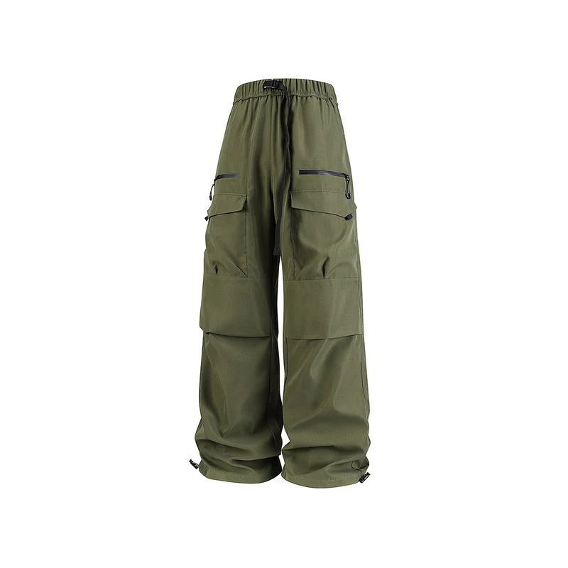 Herren Weite Utility-Cargohose mit verstärkten Kniepassen, Zipper- und Klappfächern Drune
