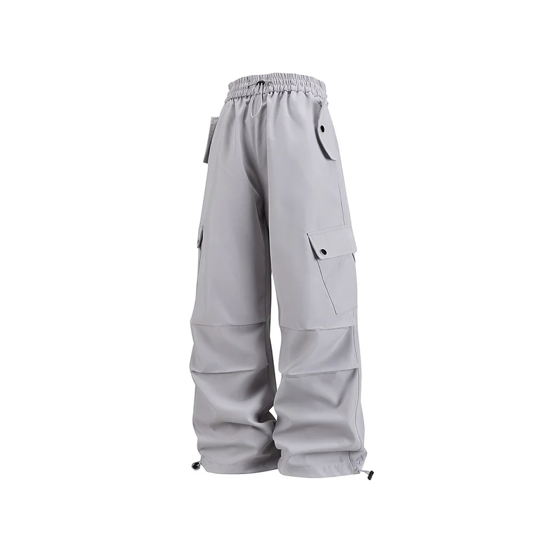 Herren Weite Utility-Cargohose mit Tunnelzugbund, Klapptaschen und verstellbaren Saumabschlüssen Drune