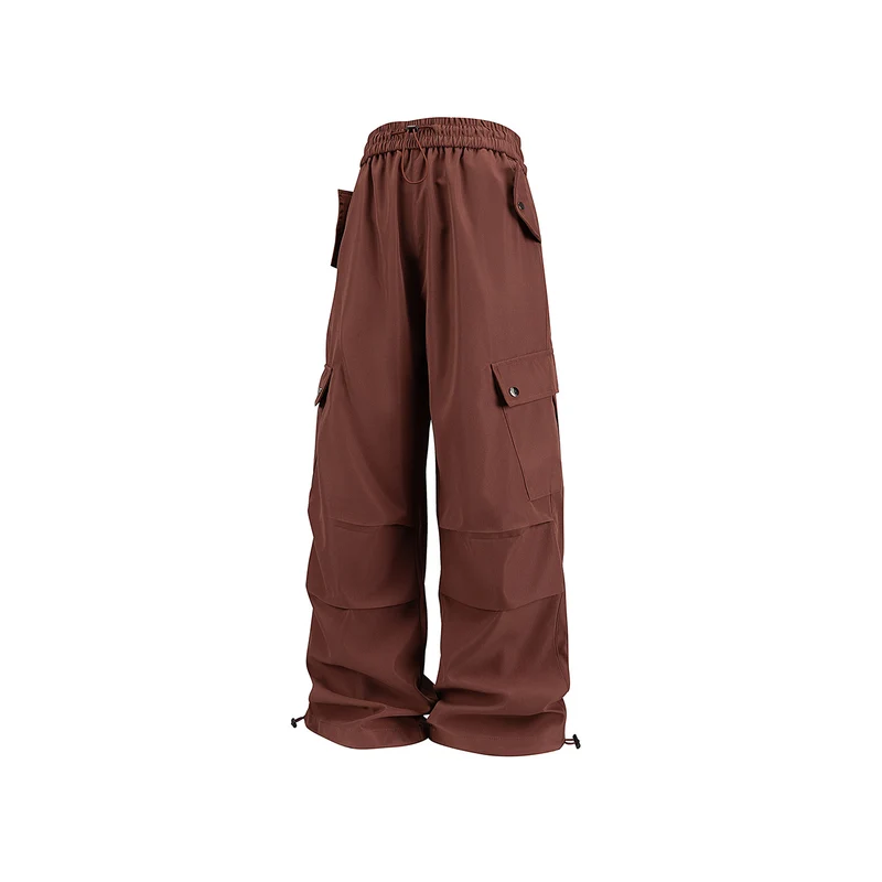 Herren Weite Utility-Cargohose mit Tunnelzugbund, Klapptaschen und verstellbaren Saumabschlüssen Drune