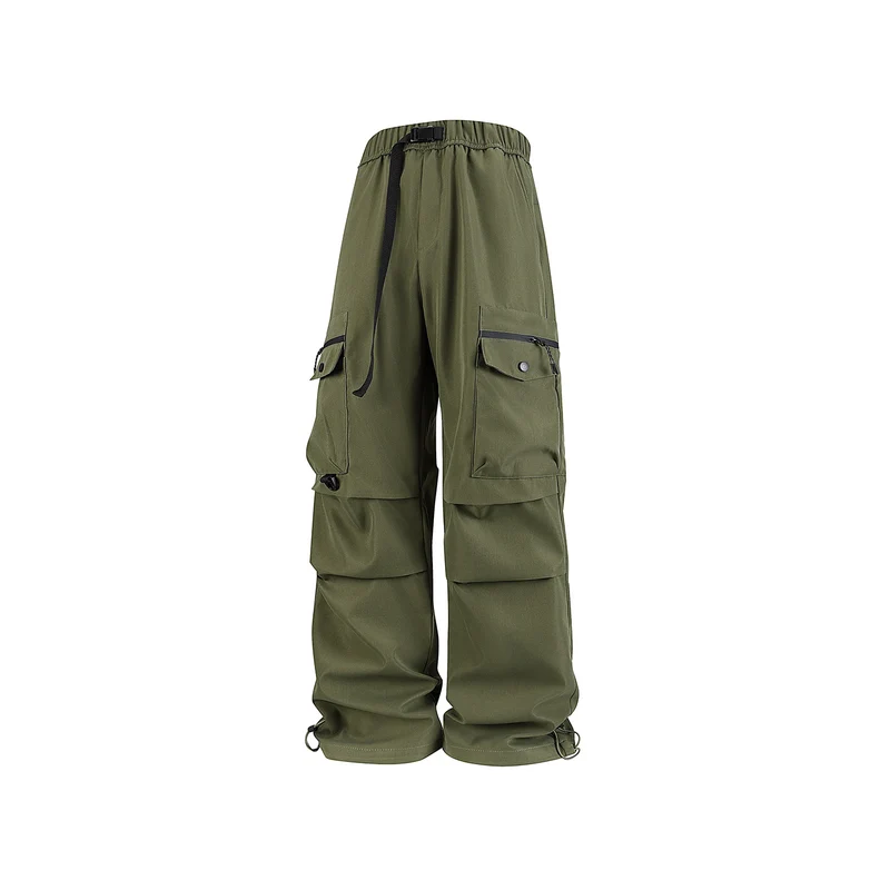 Herren Weite Utility-Cargohose mit Multifachtaschen, verstellbarem Saum und integriertem Gurt Drune