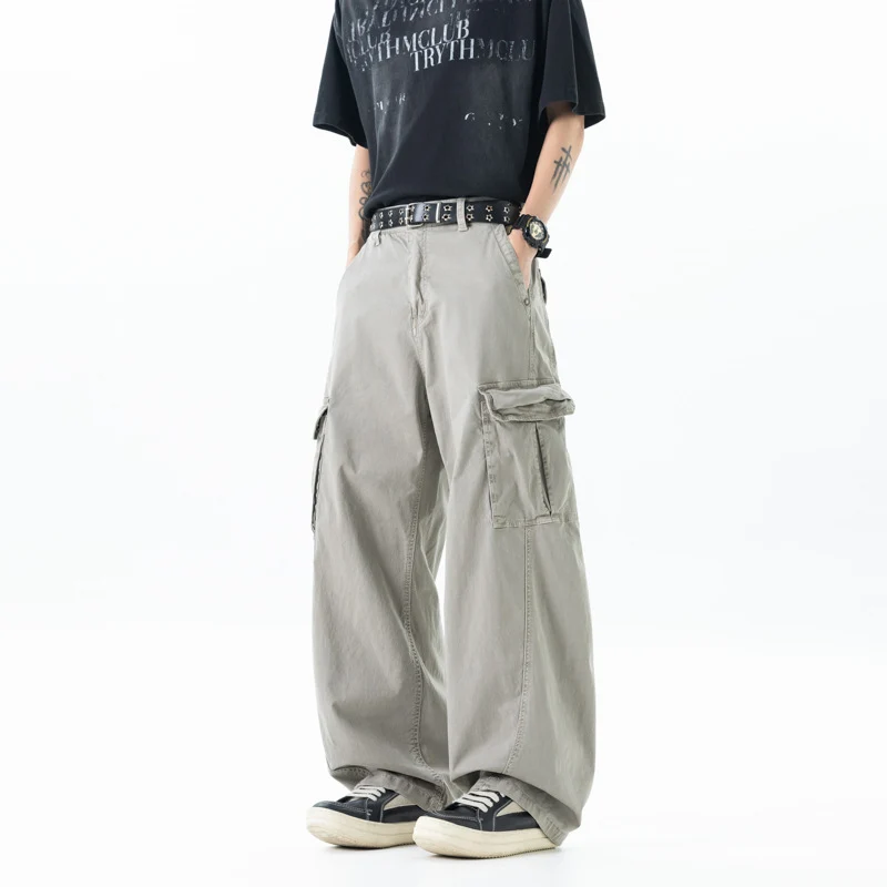 Herren Weite Utility-Cargohose mit elastischem Rückbund und Mehrfachtaschen Drune