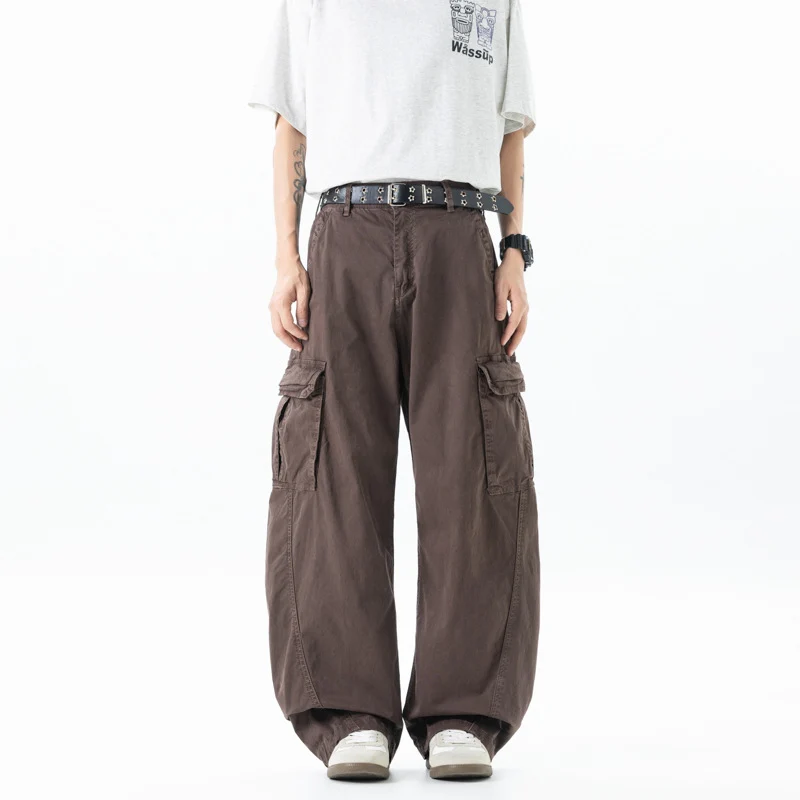Herren Weite Utility-Cargohose mit elastischem Rückbund und Mehrfachtaschen Drune